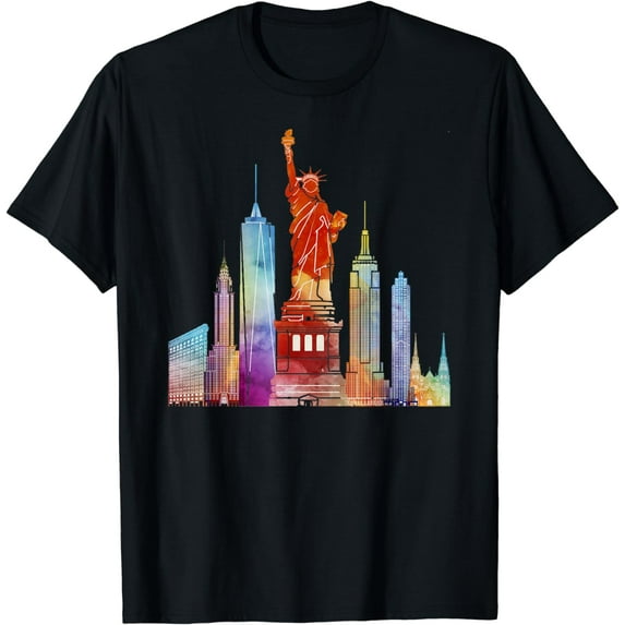 New York City Watercolour Statue of Liberty NYC T-Shirt