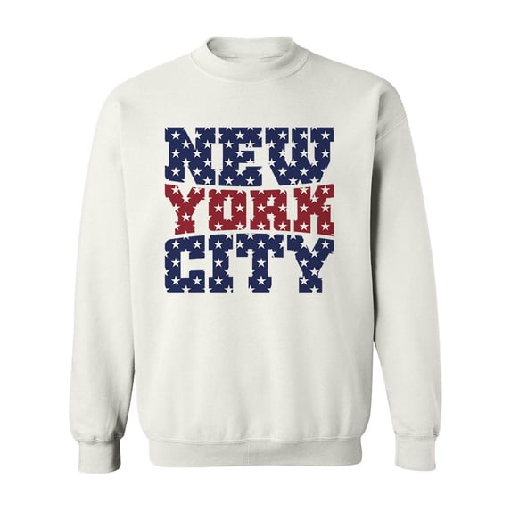 New York City Writted With Stars Sweatshirt Men -Image by Shutterstock, Male 4X-Large