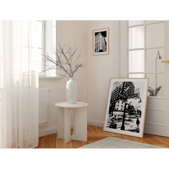 New York Cityscape Black and White Madison Avenue Wall Art, Unframed Paper Poster 16x20in
