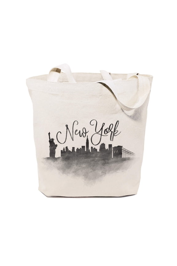New York Cityscape Cotton Canvas Tote Bag