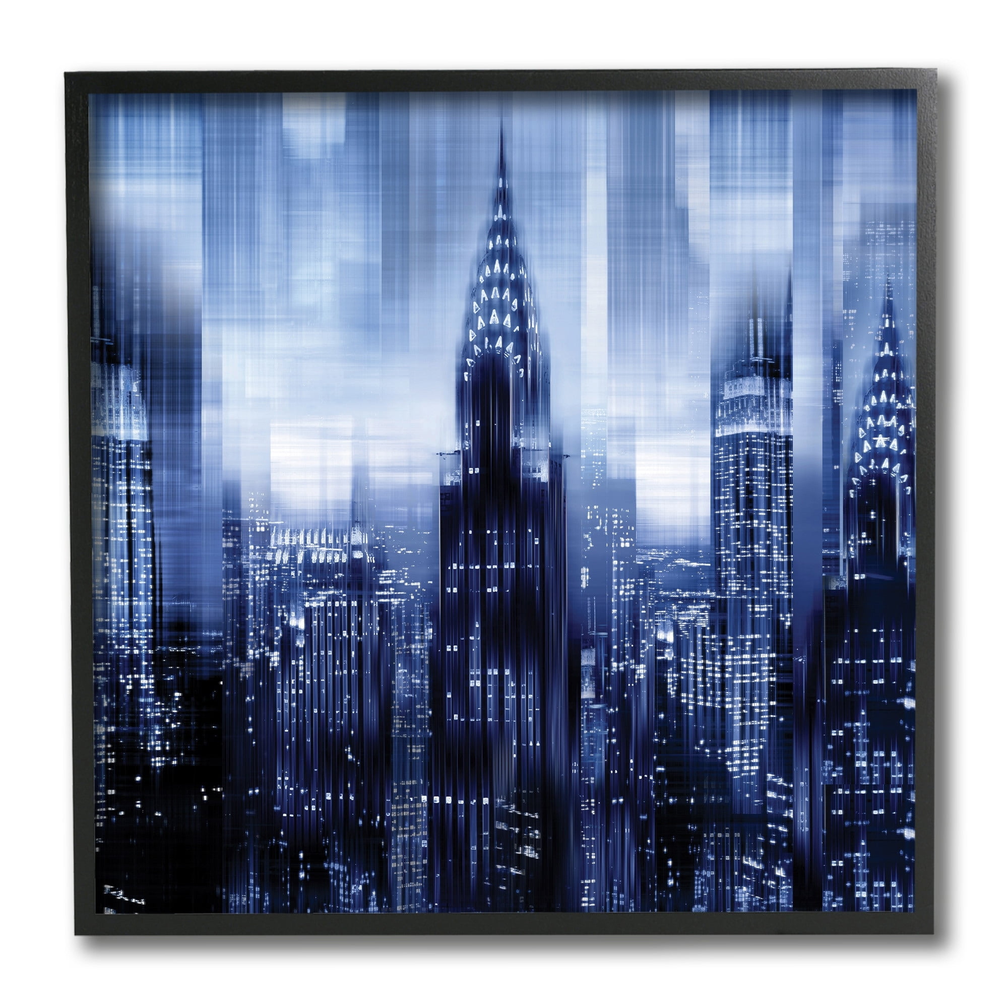 Stupell Industries New York Cityscape Soft Focus Blue Architecture,12 x 12,Designed by Kate Carrigan