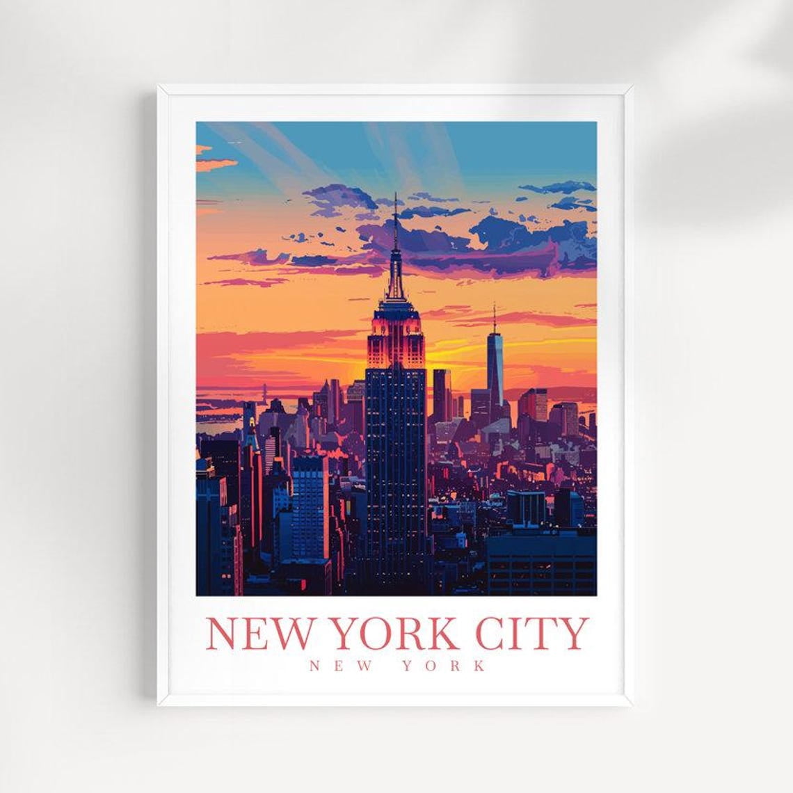 New York Cityscape Travel Poster,