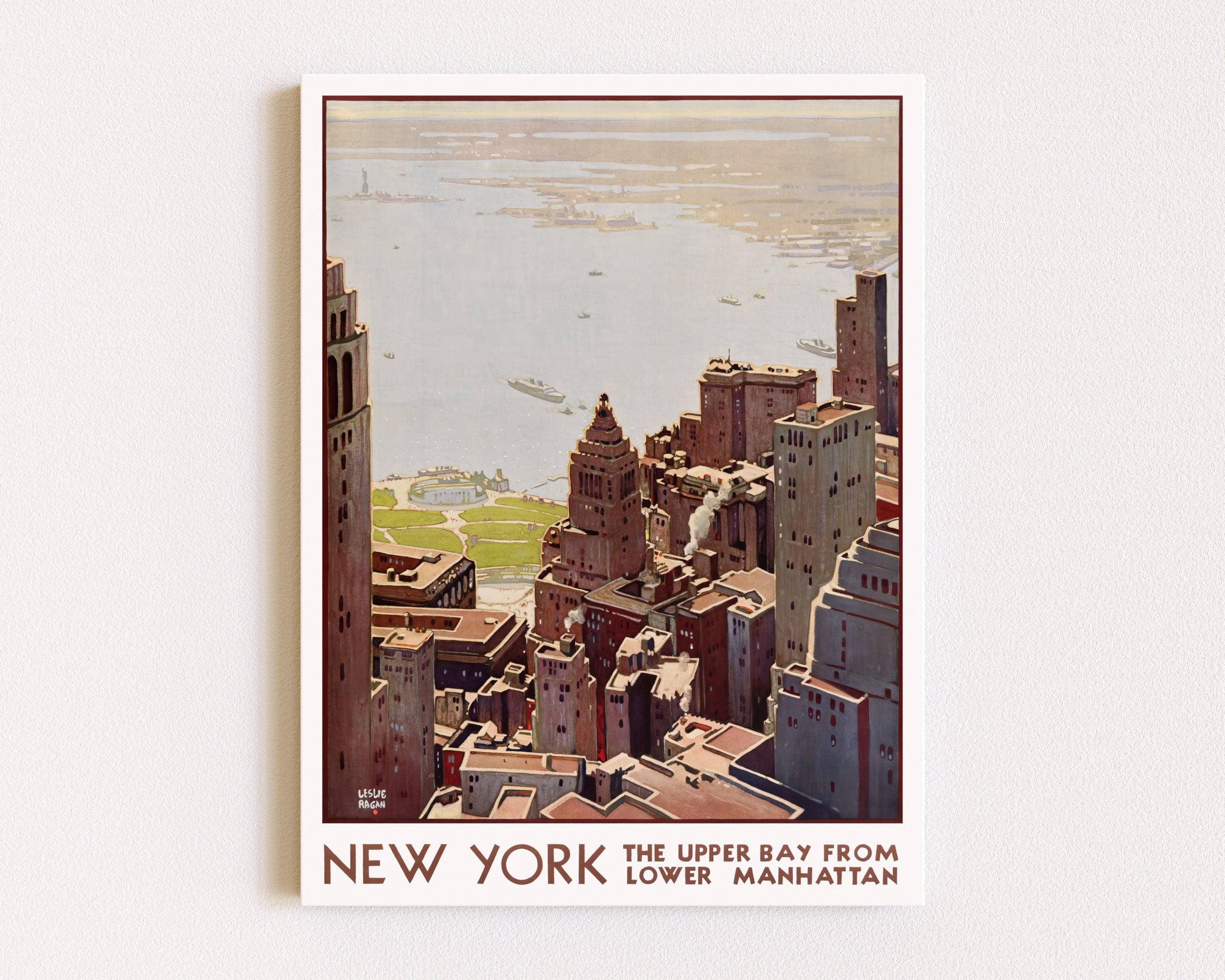 New York Cityscape Travel Retro