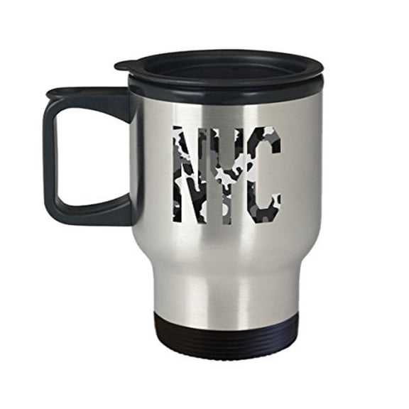 New York Coffee Travel Mug - NYC - Military Theme Gift-14 Oz Stainless Steel Cup