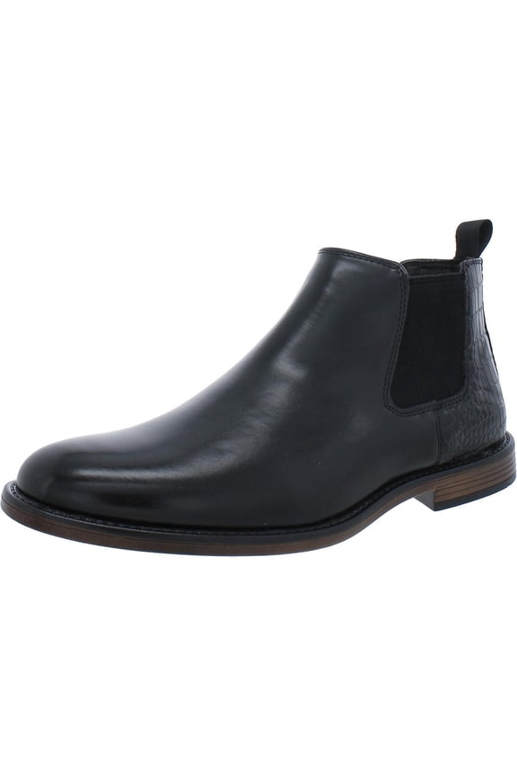 Mens Faux Leather Ankle Chelsea Boots