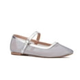 thumbnail image 1 of New York & Company Women's Size 7.5, Page 2 Maryjane Flat Shoes, Silver Mesh, 1 of 7