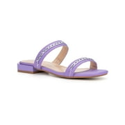 New York & Company Womens Becki Chain Slip On Slide Sandals