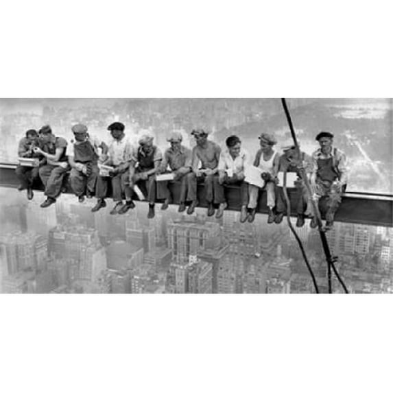 New York Construction Workers Lunching on a Crossbeam 1932 Poster Print by Charles C. Ebbets (24 x 48)