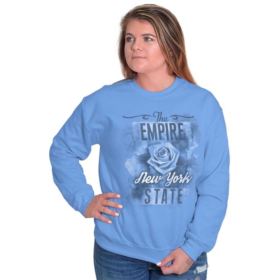 New York Cute State Flower Souvenir Women Plus Size Crewneck Sweatshirt Brisco Brands 5X