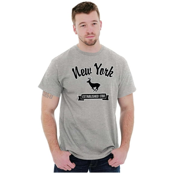 New York Cute Upstate Deer Souvenir Men's Graphic T Shirt Tees Brisco Brands X