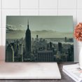 thumbnail image 1 of New York Cutting Board, Aerial View of NYC in Winter American Architecture Historical Popular Metropolis, Decorative Tempered Glass Cutting and Serving Board, Large Size, Beige Grey, by Ambesonne, 1 of 1