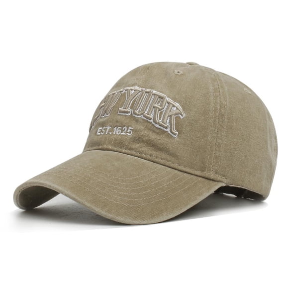 New York Embroidered Baseball Cap Vintage Dad Hat EST 1625 Unisex Adjustable Cotton Sun Hat Black Khaki