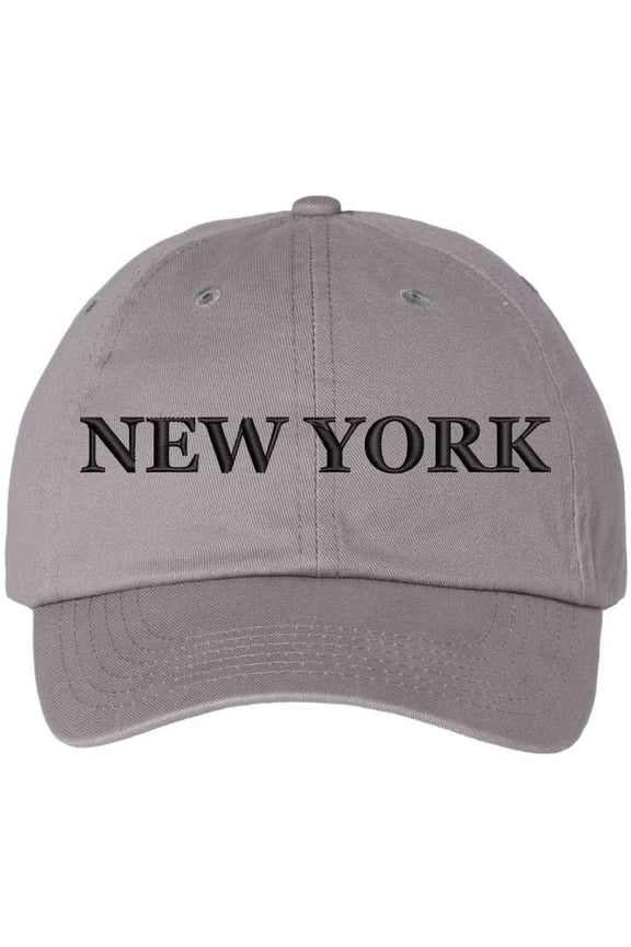 New York Embroidered Dad Hat | NYC Fashion Urban Snapback Adjustable Cap for Men & Women (Grey)