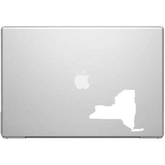 New York Empire State Big Apple Pride Decal Sticker - White 5" Vinyl Decal for Cars, Macbooks, and Other Laptops