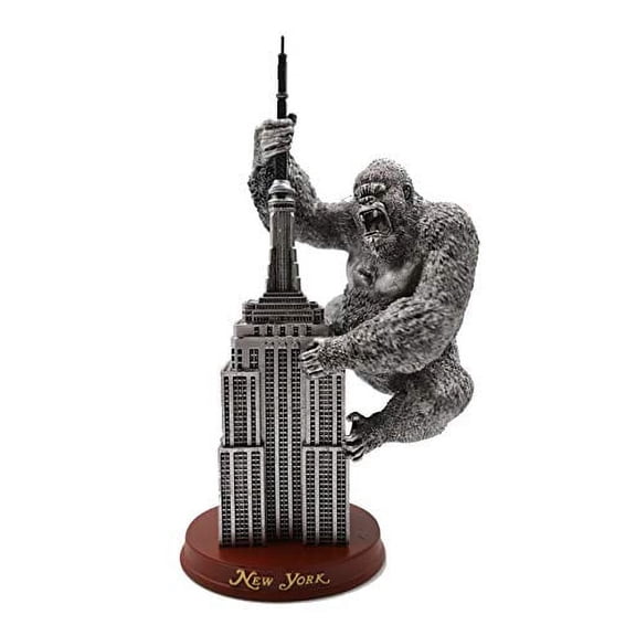 New York Empire State Building with King Kong Figurine (Silver, 8inch)