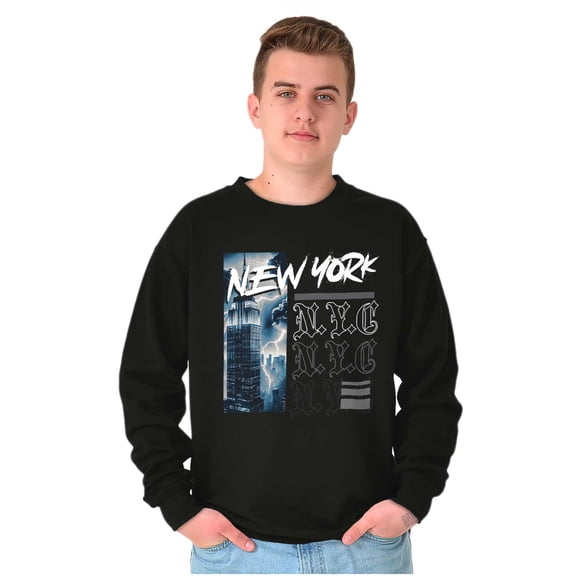 New York Empire State Lightning Unisex Plus Fleece Graphic Sweatshirt Brisco Brands 5X