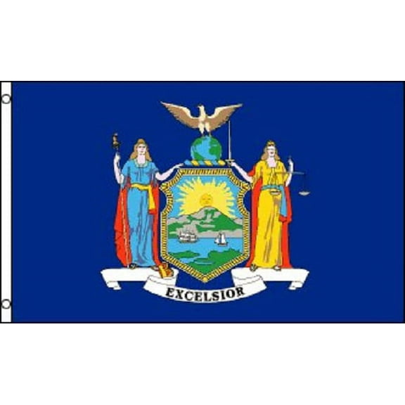 New York Flag NY State Banner Pennant 2x3 foot Indoor Outdoor 24x36 inches New