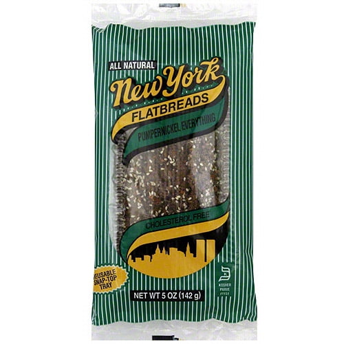 New York Flatbreads Pumpernickel Everything Flatbread, 5 oz (Pack of 12