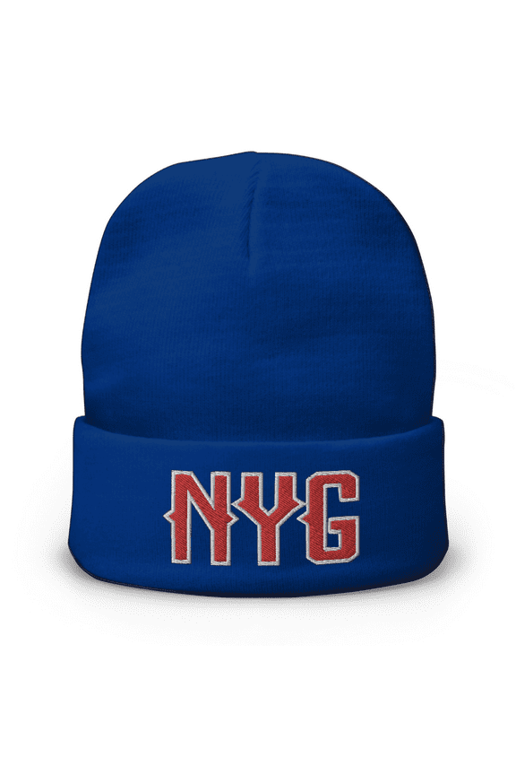 New York Football Retro NY Giant Winter Beanie Cap Hat (Royal)