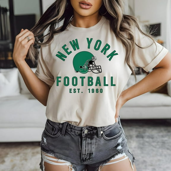 New York Football T-Shirt, New York Football Fan Apparel, Gift for Football Lover,Natural Color,Size 2XL