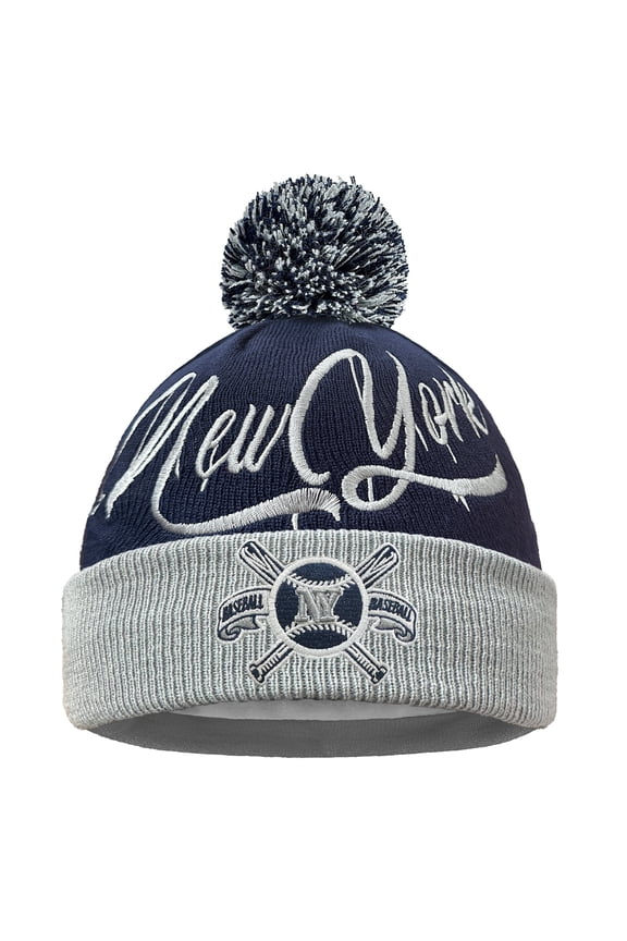 New York Football Team Winter Knit Beanie, Cuffed Stylish Sport Toque Cap for Cold Weather