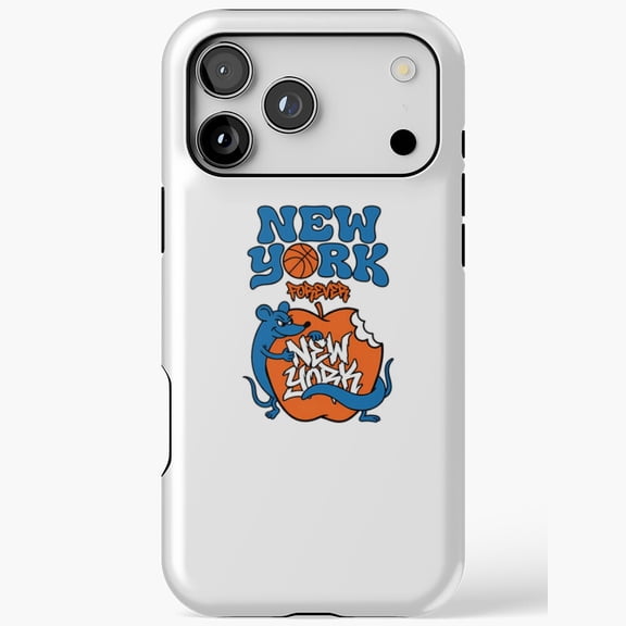 New York Forever Mouse Apple Basketball Retro Design for iPhone Case 11 through 17 Pro Max