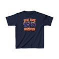 thumbnail image 1 of New York Forever Start 5 Jalen Brunson KA. Towns, J.Hart Basketball Cartoon Kids Heavy Cotton Tee-KBNYK001B-Navy-S, 1 of 2