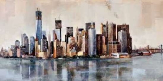 New York From Afar Canvas Art - Marti Bofarull (10 x 20)