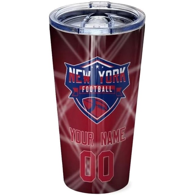 New York G Fans Customized Tumbler With Personalized Name And Number,Gifts For Men,Women And Fans!16oz