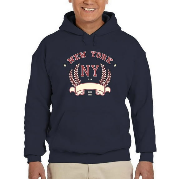 New York Garland W Banner Hoodie Men -Image by Shutterstock, Male 3X-Large