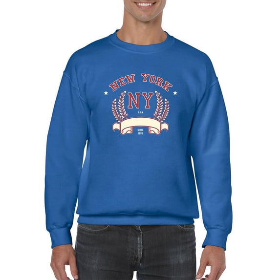 New York Garland W Banner Sweatshirt Men -Image by Shutterstock, Male 3X-Large