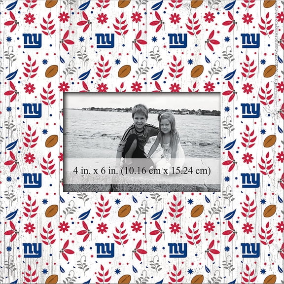 New York Giants 10'' x 10'' Floral Pattern Frame
