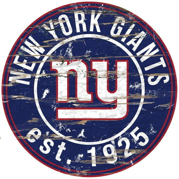 New York Giants 23.5" Distressed Round Sign