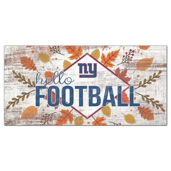 New York Giants 6'' x 12'' Hello Football Wall Art