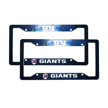 Giants Aluminum License Plate Frame Four-Hole License Plate Frame (one pair) 12 Inches x 6 Inches Sun-Proof and Rust-Free Suitable For Cars/Trucks/SUVs