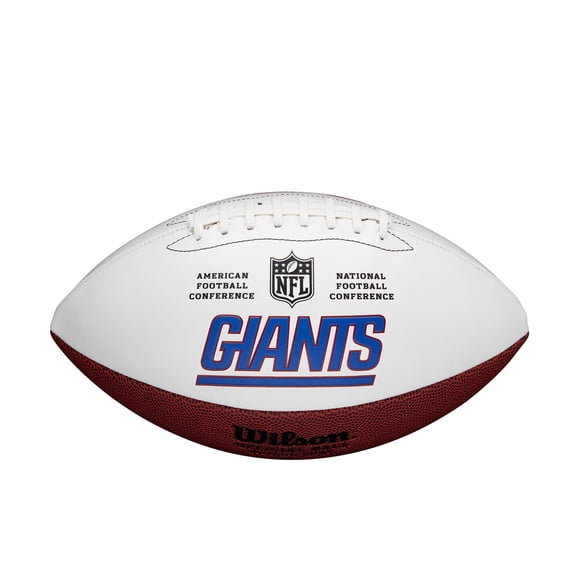 New York Giants Wilson NFL Live Signature Autograph White Panel Football - Deflated