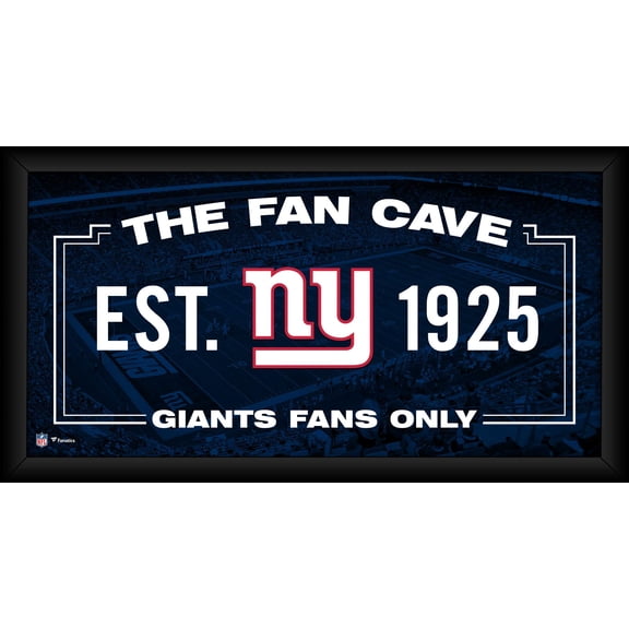 New York Giants Framed 10" x 20" Fan Cave Collage