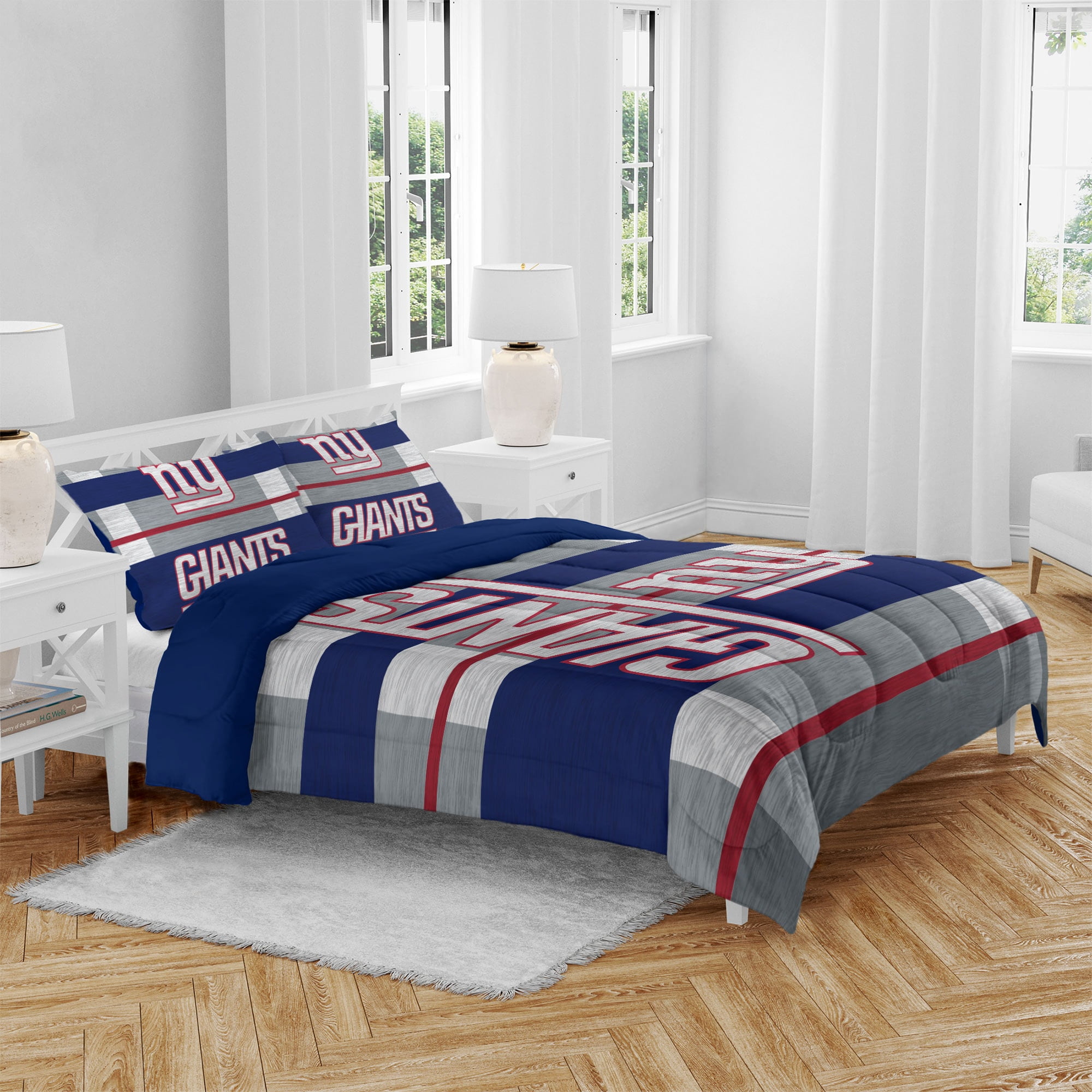 New York Giants Heathered Stripe 3-Piece Full/Queen Bed Set