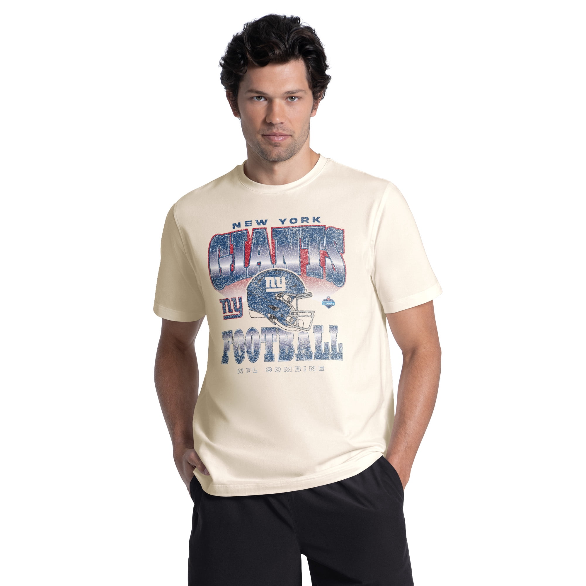 New York Giants Men's NFL Combine Faded Fashion Short Sleeve T-Shirt