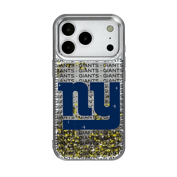 New York Giants iPhone Text Backdrop Design Glitter Case