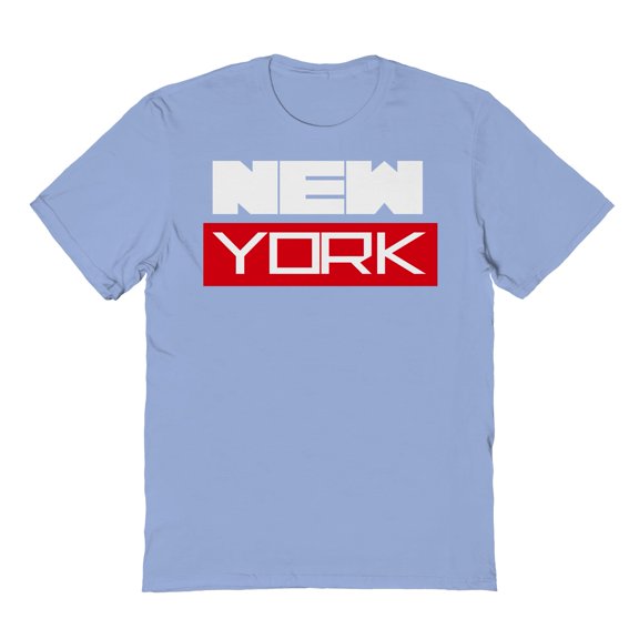 New York Graphic Light Blue Men's Cotton T-Shirt