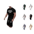 thumbnail image 1 of New York Graphic Short Sets for Men Short Sleeve Crewneck T Shirt and Shorts 2 Piece Matching Set Mens Summer Outfits, 1 of 6
