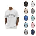 thumbnail image 1 of New York Graphic Tees for Men 2026 Summer Casual Short Raglan Sleeve Crewneck T Shirts Streetwear, 1 of 5