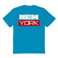 thumbnail image 1 of New York Graphic Tropical Blue Men's Cotton T-Shirt, 1 of 1