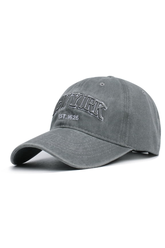 New York Hat Embroidery Baseball Cap Vintage Adjustable Strapback for Men Women Black Gray