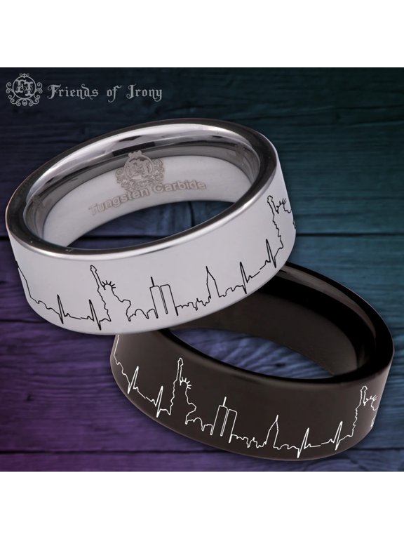 New York Heartbeat Tungsten Carbide Ring