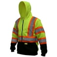thumbnail image 1 of New York Hi-Viz Workwear HX7012 Men's ANSI Class 3 High Visibility Class 3 Sweatshirt, Full Zip Hooded, Lightweight, Black Bottom with X pattern(5XL, Lime), 1 of 4