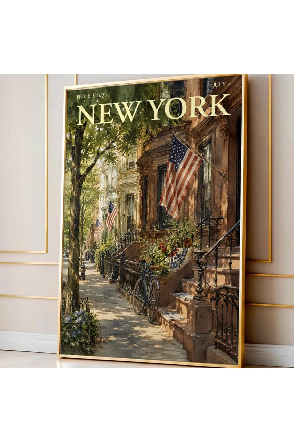 New York Historic Street City Wall Art Decor Unframed Paper Print
