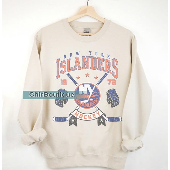 New York Hockey Sweatshirt, New York Hockey Fan shirt, New York Sweatshirt Crewneck,Sand Color,Size L