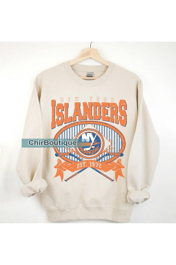 New York Hockey Vintage 90s Sweatshirt, Jersey Hockey Retro Gift For Christmas ,Sand Color,Size M